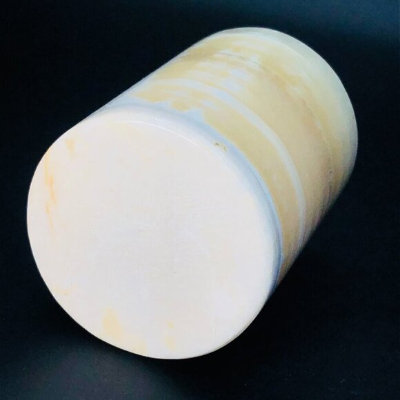 80s Cylindrical Natural Stone Pencil Holder Minimalist Onyx Desktop Organizer - Picture 7 of 10